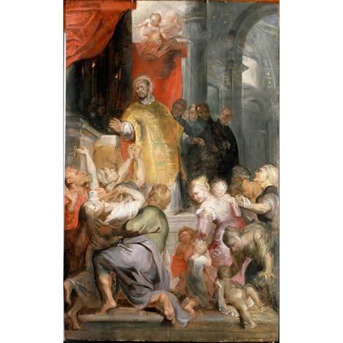 Impression sur toile Rubens tableau Les miracles de Saint Ignace de Loyola grand format 127 cm