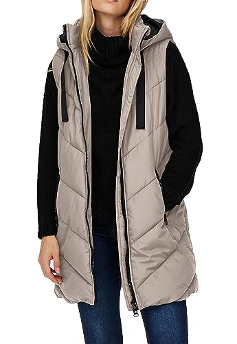 JDY Damen 3/4-lange Steppweste JDYSkylar Padded Hood Waistcoat...