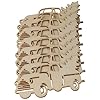 diyhub 32 Pcs Unfinished Truck Shape Cutout Wood Slices Door Hangers for DIY Crafts Art Painting Supplies #2