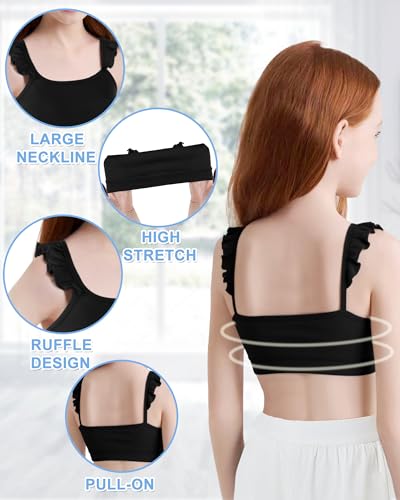 Girls Training Bras Teen Ruffle Kids Yoga Bra 8-10 10-12 12-144