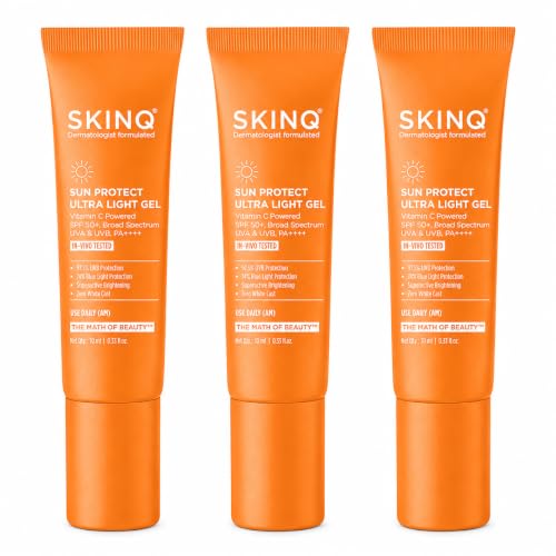 SKINQ Sunscreen - SPF 50+ PA++++ Sun Protect Ultra Light Gel 10ml (Pack of 3)