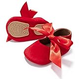 KIDSUN Infant Baby Girls Mary Jane Shoes Non-Slip Rubber Sole Ballet Slippers Princess Dress Wedding Shoes Newborn Crib Shoes First Walkers Shoes