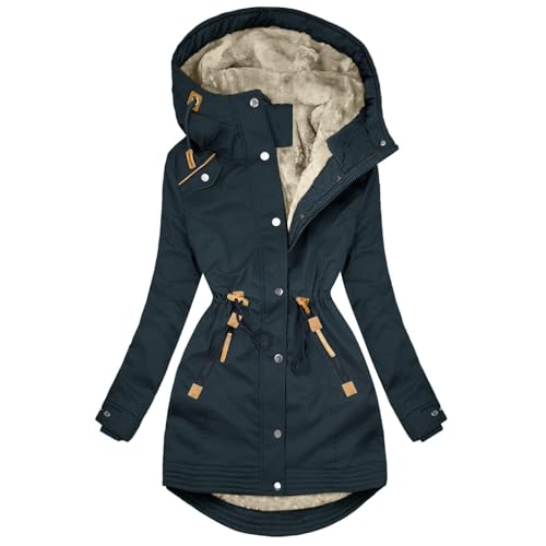 Manteau pour femme long avec fermeture éclair pour stopper le froid hivernal