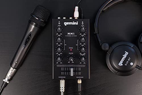 Gemini MM1 2-Channel Compact Pocket Sized DJ Mixer (Black)