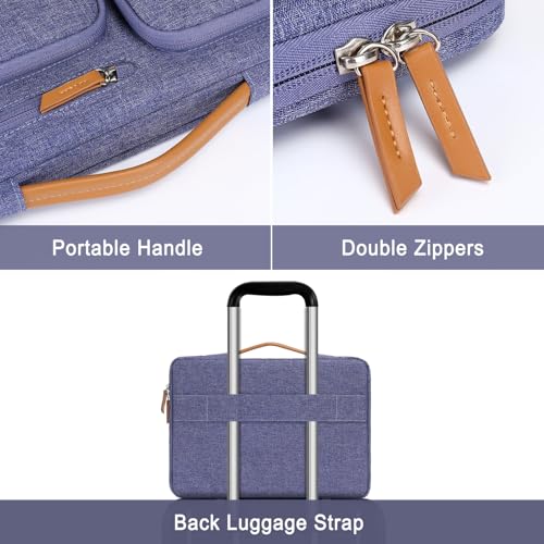 Image of MOSISO 360 Protective Laptop Case 14 inch, 14 inch Laptop Sleeve Compatible with HP Lenovo Dell ASUS Acer, HP, Dell Latitude, Lenovo, Side Open Carrying Case with 4 Zipper Pockets&Handle,Purple Orchid