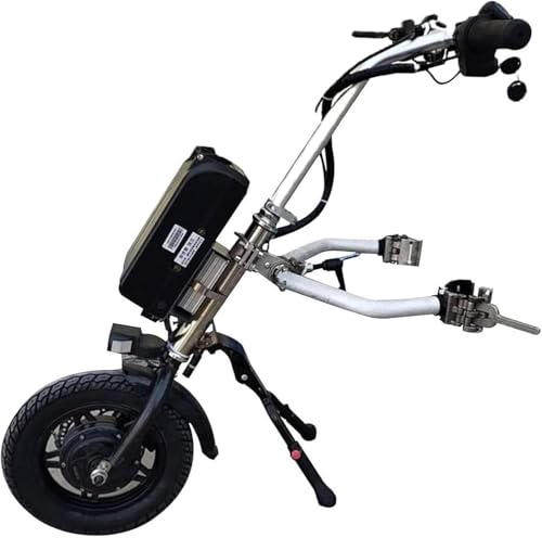 500W 車椅子牽引装置 介助用 車いす駆動装置 電動車椅子変換キット 牽引式 車椅子補助装置 フロントライト + ショックアブソーバーシステム 、3 スピード、範囲 60/70 Km (B17Ah)