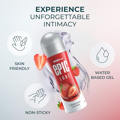 Image of Manforce Epic ThinX Condoms 10 Units with Epic Strawberry Lube| 0.03mm Ultra Thin Condoms| Water-based Lube