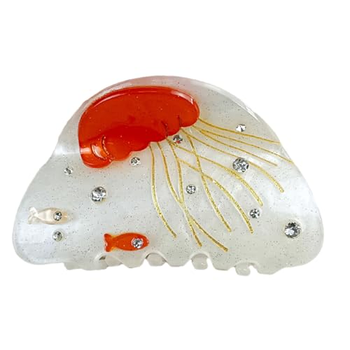 Jellyfish Theme Hair Clip with Rhinestones and Strong Grip Design for Strong Hold Fashion Women Hair Accessory Women Hair Access