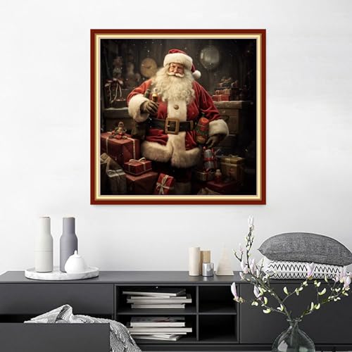 Joyhoor Cross Stitch Kits For Beginners Stamped Cross-Stitch Supplies Needlework Preprint Embroidery Kits For Adults Diy Needlepoint Kits Embroidery Patterns 11Ct-Santa Claus 18.X18 Inch thumb #1