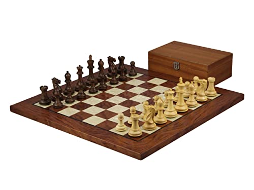 Chessgammon Hölzernes Staunton Helena Perlmutt Flachbrett Schach Set Palisander 20 Zoll Gewichtetes Sheesham Professionelle Morphy Staunton Schachfiguren 3.75 Zoll Cover