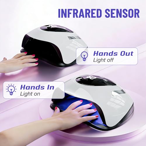 LadyMisty 380W LED UV Light Dryer for Nails Gel Polish with 114 Lamp Beads 4 Timer Setting & LCD Touch Display Screen, Auto Sensor, Professional Nail Light - Image 4