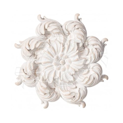 Coccole di Casa Fregio Decorativo Bianco decapato in Resina Effetto Anticato Punte Shabby Chic, Vintage D.19xH.3CM