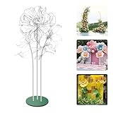 Mverse Giant Flower Stand Base and Stem, Weighted Iron Base, Flexible Pole, 3 Bendable Aluminum Pipes and Pins for DIY Paper Flowers, Wedding Arch, Party Backdrop