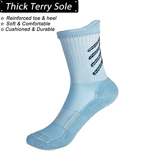 Gogogoal Anti-Slip Athletic Sock For Kids Youth Boy Girl Toddler Baby Non-Slip Slipper Sock Trainning Sock For Soccer Basketball Tennis Light Blue M 4P #TOP4