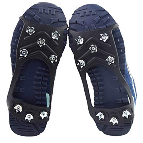 QIUTIANQ Steigeisen Grödel Eisspikes, Schuhkrallen mit Edelstahl Zähne Spikes,Winter Schneespikes Schuhspikes Schuh Spikes Edelstahlspikes für Klettern Bergsteigen Trekking Wandern (#004, 35-40) Cover