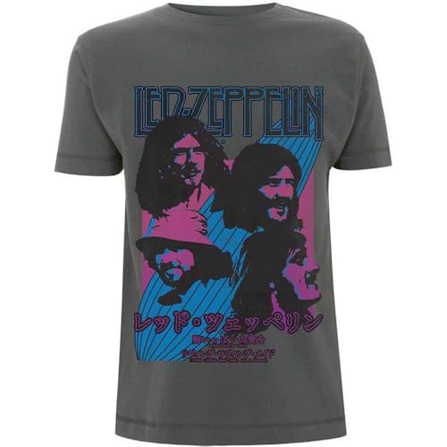 T-shirt Led Zeppelin imprimé blimp japonais pour homme et femme coupe droite