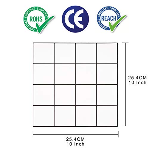 Ecoart Peel And Stick Wall Tile 10" X 10" Backsplash Stick On Kitchen Bathroom 16 Cells Square Brick Stick Tile Sticker(6 Sheets) (White) #TOP4