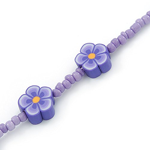 Collar infantil floral morado con cadena extensible de 36 cm a 42 cm 5