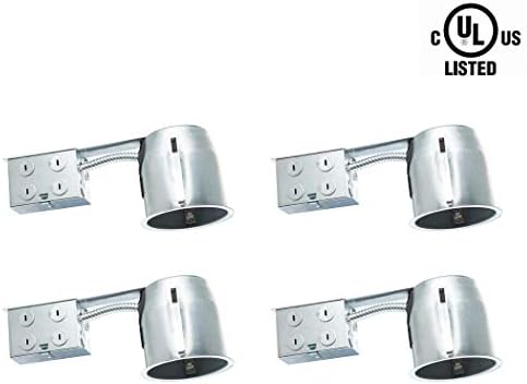 Otronics 4-Pack 4 Inch Retrofit Ceiling Lighting Kit Air Tight IC Rated New Construction LED Housing Can - UL Listed