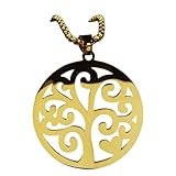 TUHYNTJTS Fashion Gold Color Stainless Steel Necklaces Women Heart Tree Of Life Choker Necklace Jewelry Collares Largos De Moda VHM5087