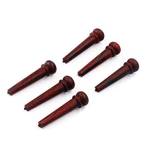 VICASKY 6pc Guitar String Nails Acoustic Guitar Tuning Pegs Replacement Rosewood Bridge Pins