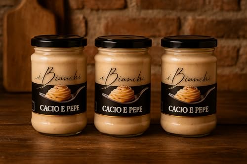 Salse Pronte Gourmet in Vasetto da 190g – Tartufata, Cacio e Pepe o Carbonara – Confezione da 3 o 12 Vasetti – Condimenti Cremosi per Pasta, Crostini e Ricette Veloci (3 vasetti, Cacio e Pepe)