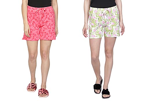 Image of Club A9 Women's Regular Fit Cotton Printed Shorts