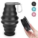 Nefeeko Collapsible Water Bottle,17oz(500ml) Reuseable BPA Free Silicone Foldable Water Bottles for Travel Gym Camping Hiking, Portable Leak Proof Sports Water Bottle with Carabiner