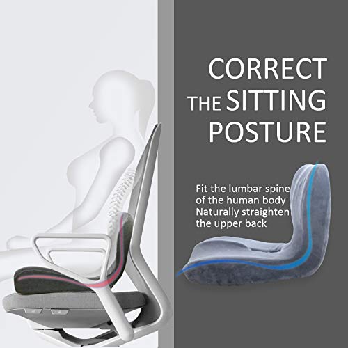 Brizairid Seat Cushion For Office Chair With Lumbar Support Pillow For Long Sitting Hours On Office Home Chair, Pain Pressure Relief -Washable Cover #TOP5