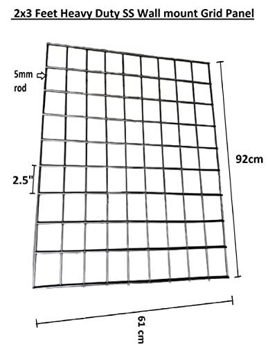 Image of Q1 Beads Stainless Steel 3 x 2 Feet Gridwall Panel (JAALI) for Supermarket, Shopping Malls, Mobile Shops, Garment Shops | Package Display Assortment Panel(1 Pack)