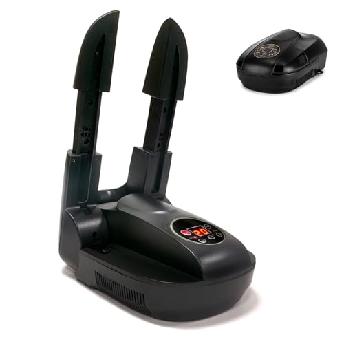 Secador eléctrico de zapatos y desodorante de ozono | Esterilizador secador de zapatos y botas con controles digitales y función de temporizador (modelo G-S6629B) (negro)