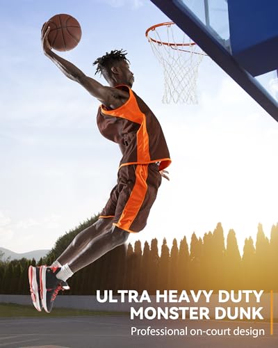 Basketball Net Replacement Outdoor Heavy Duty, Professional On-Court Quality [7.16oz], Unique Basketball Nets Heavy Duty Outdoor Fits for Standard Hoop, All Weather Anti Whip -12 Loops, White - Thumbnail 7