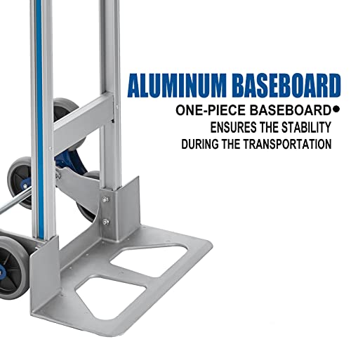 Topdeep TOPE52342 2 In 1 Aluminum Hand Truck 650 Lb Capacity, Heavy Duty Stair Climbing Cart thumb #5
