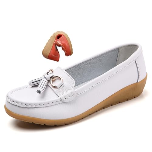 Mocasins orthopédiques en cuir à semelles antidérapantes en caoutchouc