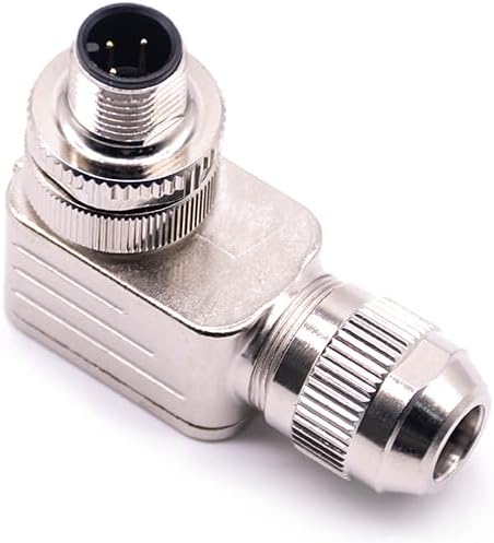 Miniatura 8 de Conector m12 de 4 pines hembra recto con código D, conector de metal con junta de rosca blindada m12 hembra recto conector de 4 pines