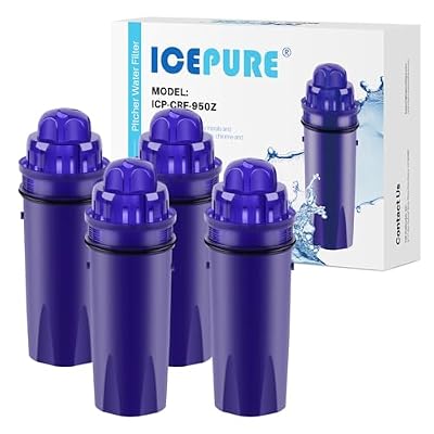 ICEPURE CRF950Z Replacement for PUR Pitcher Water Filter, CRF-950Z, PPF900Z, PPF951K, PPT700W, CR-1100C, CR1100CV, DS-1800Z, PPT711W, PPT711B, PPT111W and More PUR Pitcher and Dispensers System, 4PACK