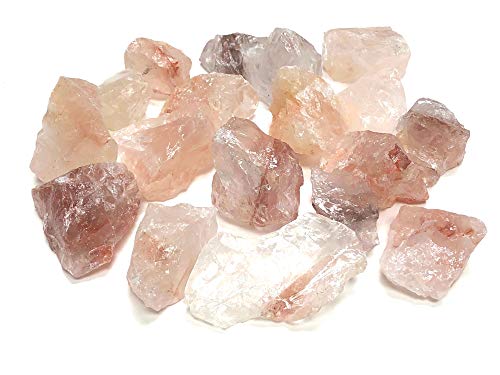 Zentron Crystal Collection: Fire Quartz All Natural Rough Bulk Stones and Velvet Pouch (1 Pound)