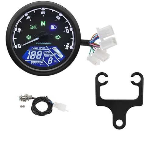 �I�[�g�o�C���s�����v�Q�[�W ���j�o�[�T���X�s�[�h���[�^�[ 199MPH/Kmh �^�R���[�^�[ �M�A�C���W�P�[�^�[�t�� �I�[�g�o�C�v��p�l�� 12V(Package 1)