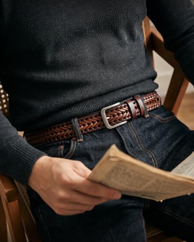 Image of CHAOREN Mens Belts Leather 35mm for Jeans - Tough at Work, Sharp Daily | Genuine Leather, Durable Buckle, Casual Occasion, Everyday Dress, Classic Style, Handmade, Gift Box