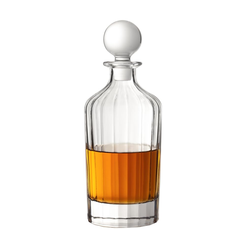 28Oz Decanter With Glass Stopper Striped Pattern Shaped