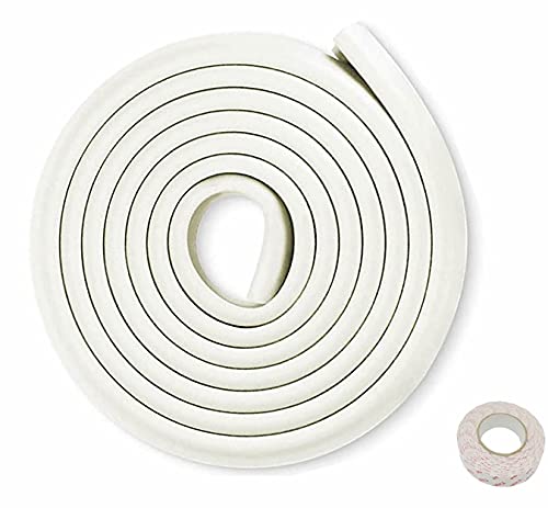 HIMRY 5M Protezione Bordi L-Forma Protezioni Antispigolo in Schiuma per la Sicurezza dei Vostri Bambini, Striscia Paraspigolo Spigolo, Extra Spesso Bordi Protezione, off-Bianco KXD7000 off-White