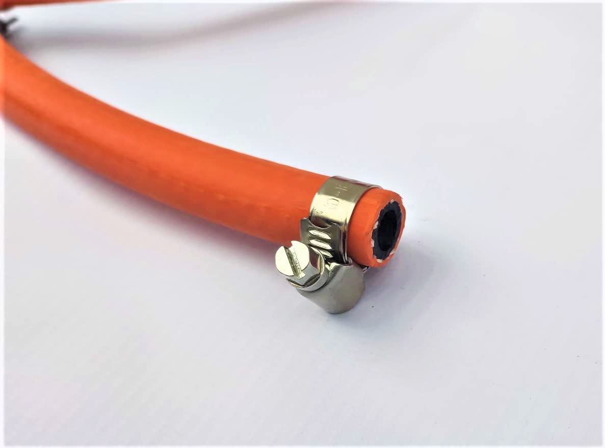 Propan Butan Gasdruckregler Gasschlauch 150cm (1.5m) | Ø9mm | 21.8" Zoll LKS Anschluß mit Schnellkupplung | bis -30°C | Propangasschlauch | Gas Hose für Camping, Gasgrillgeräte