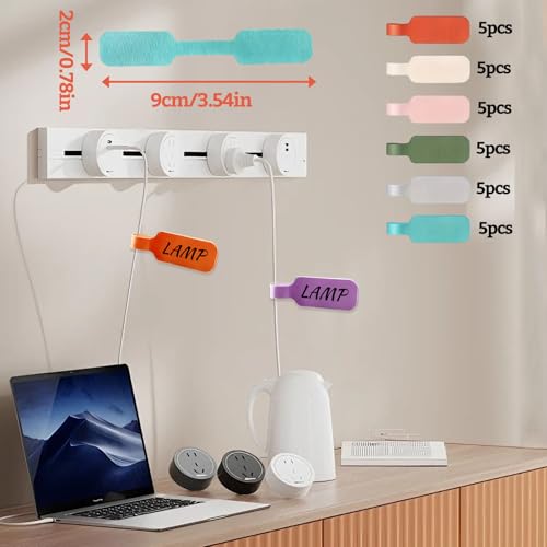 35 Stück Kabeletiketten Kabel, Kabel Beschriftung Wiederverwendbar Mehrere Farben Etiketten 11.3cm x 1.8cm Identifizierung Von Groß Drähten Vielseitige für Zuhause Büro