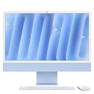 Apple 2024 iMac All-in-One Desktop Computer with M4 chip with 10-core CPU and 10-core GPU: Built for Apple Intelligence, 24-inch Retina Display, 16GB Unified Memory, 512GB SSD Storage; Blue