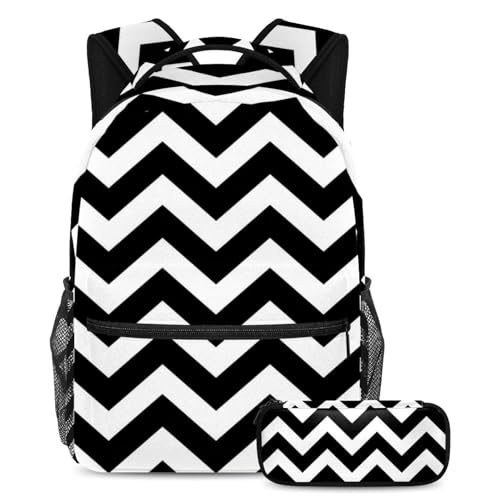 Cartable zèbre noir et blanc grand volume pour étudier au lycée et voyager léger