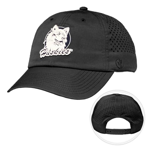 Desert Cactus University of Connecticut Snapback Baseball Hat UConn Huskies Unstructured BreezePro Performance Hat with Adjustable Silicone Strap (Design Vintage BP1-Black)