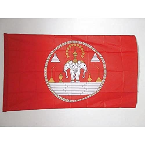 AZ FLAG, Royal Standard of Laos 1945-1975 Flag, 3x5 Ft, Laotian Kingdom Banner with Sleeve, 100% Polyester, Fade Resistant