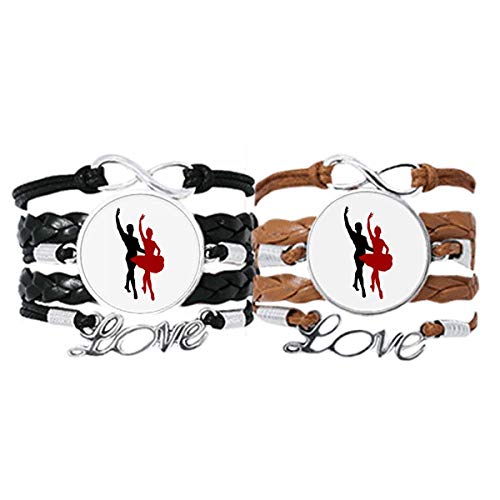 Pulsera de cuero para parejas con diseño de baile social DIYthinker