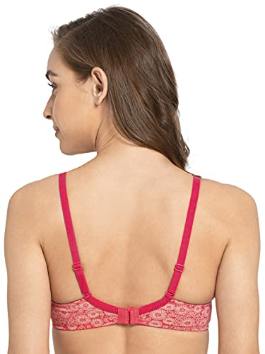 Image of Jockey 1245 Women's Under-Wired Padded Super Combed Cotton Elastane Stretch Multiway Styling T-Shirt Bra with Detachable Straps (Colors & Prints May Vary)