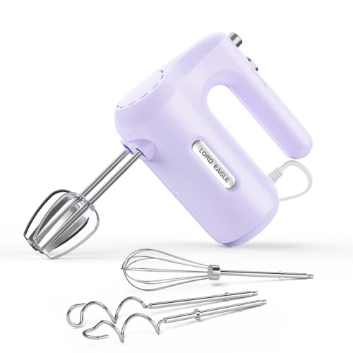 Image of Lord Eagle 5-Speed Small Hand Mixer Electric, 300W Compact Portable, Purple